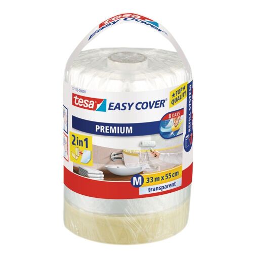 Adhésif recharge TESA Easy Cover avec bâche + ruban de masquage 33m x 550mm