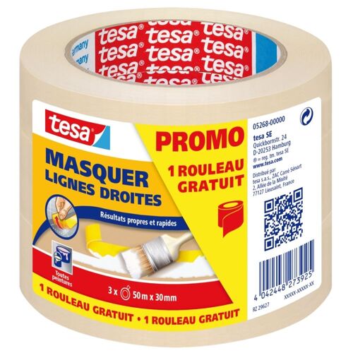 Lot de 2 rouleaux de masquage Tesa - MASQUER 50m