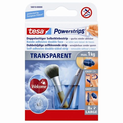Crochet Deco Tesa POWERSTRIPS large transparent x 17