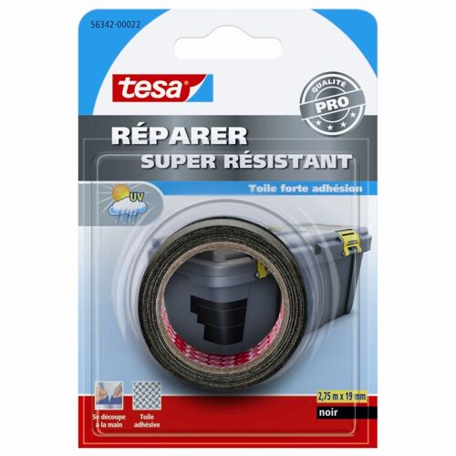 Adhésif toilé Tesa REPARER super résistant noir 2,75m