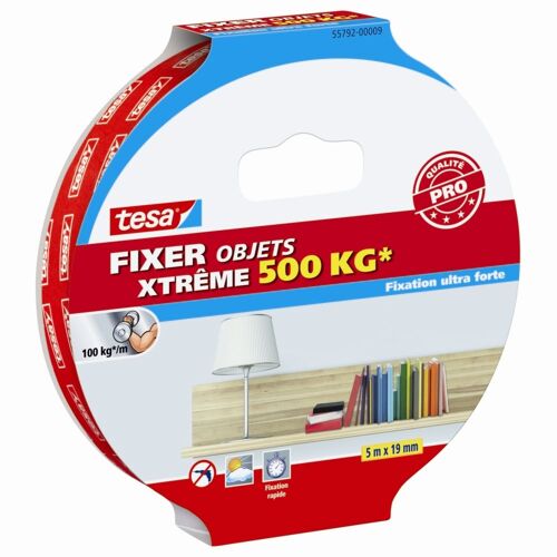 Adhésif double face pour objets TESA FIXER XTREME 500kg 5m