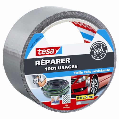 Adhésif toilé Tesa REPARER 1001 Usages gris 10m