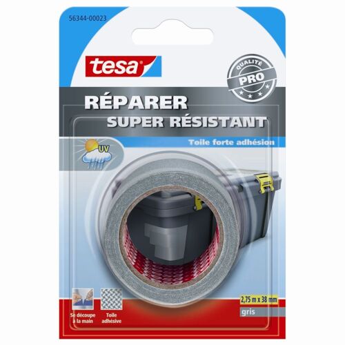 Adhésif toilé Tesa REPARER super résistant gris 2,75m x 38mm