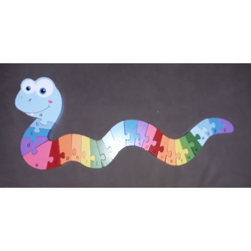 Puzzle Alphabet Serpent En Bois 22 X 52 X 2 Cm