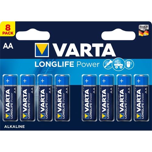 Lot De 8 Piles Alcaline VARTA Longlife Power AA/LR6