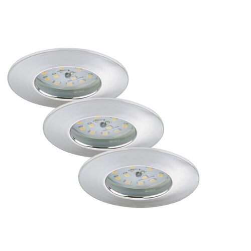 Set 3 Spot Led Encastrable Briloner Mod 5w Ip44 Clii Chrome