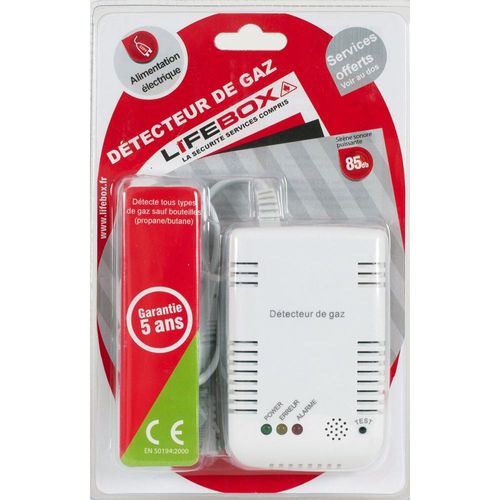 Détecteur de gaz de ville CE sur prise secteur