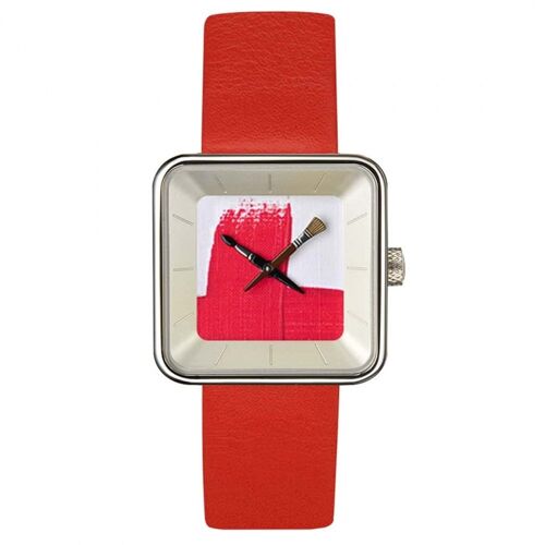 Montre Square 29 Akteo Peinture Rouge Collection Art Peinture