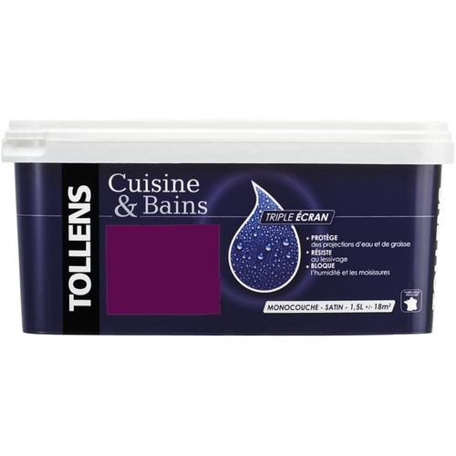 Peinture cuisine & SDB Tollens satin violet digital 1,5L