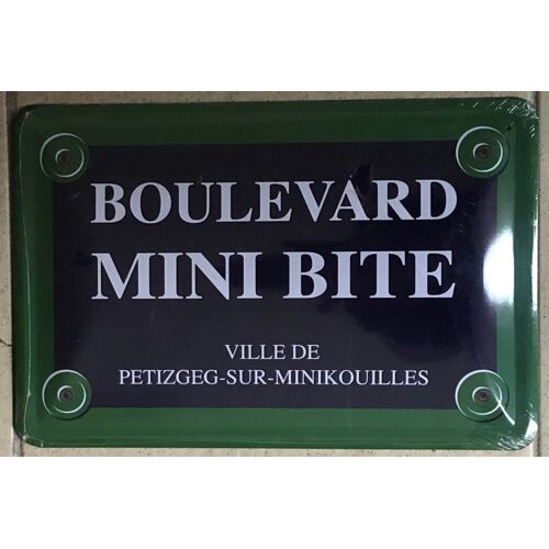 Plaque De Rue En Métal, Boulevard Mini Bite, Ville De Petizgeg Sur Minikouilles, Humour, Blague