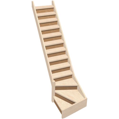 Contremarches en Sapin pour escalier Normandie 1/4 tournant Burger