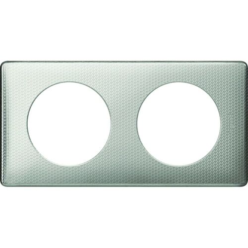 Plaque de finition Legrand pour 2 prises CELIANE snake alu