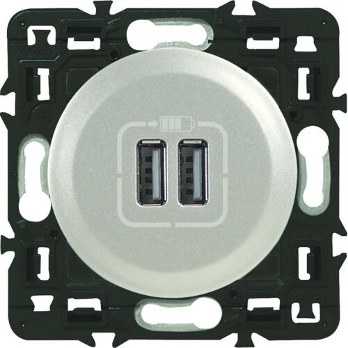 Double prise USB Legrand CELIANE en titane