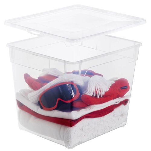 Boîte de rangement plastique SUNDIS Clear box 31l haute pour pulls