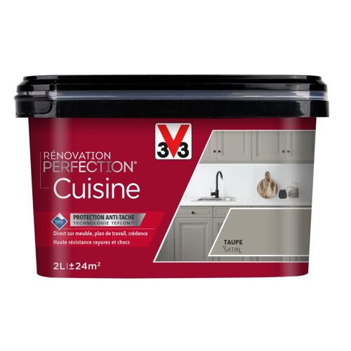 Peinture V33 Rénovation Perfection Cuisine Taupe Satin 2L