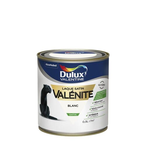 Peinture Dulux Valentine Laque Valénite Satin Blanc 0,5L Gly