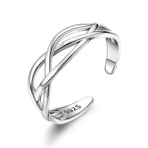 Bague En Argent Sterling 925 Massif Rapide Pour Les Femmes, Réglable Vintage Argent Pouce Anneau, Unisexe Redimensionnable Infini Ouvert Doigt Anneaux Anneaux D'orteils Fo