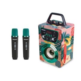 Karaoke Enfant Tropical Vibes - Trendix | Karaoké Enfant 2 Microphones sans fil | Enceinte Karaoke | Enceinte Bluetooth Portable |