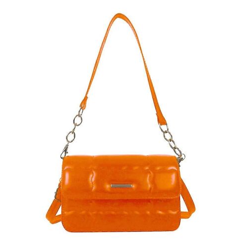 Sac à bandoulière simple pour femmes Sac à bandoulière de couleur unie Sac à main en cuir PU pour femme