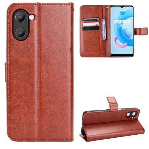 Coque Oppo Realme V20 5G,Etui pour Oppo Realme V20 5G,Coque en cuir pour Oppo Realme V20 5G,Etui pour telephone a rabat Oppo Realme V20 5G,Convient a Etui la Oppo Realme V20 5G,Marron