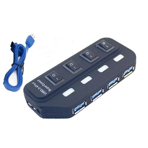 Expandeur USB USB Hub USB USB haute vitesse avec interrupteur individuel de mise sous tension et hors tension