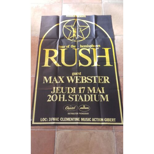 Rush / Max Webster : Affiche Originale Concert Paris 1979 (Annulé !)