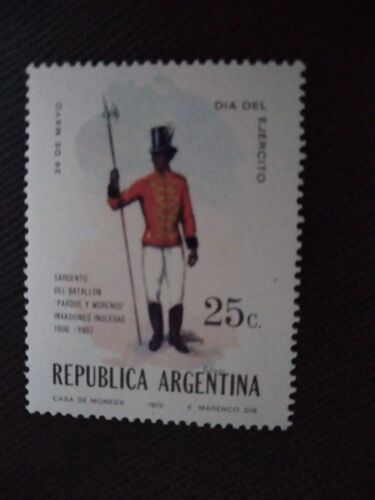 Timbre Argentine Yt 923 Sergent Du Bataillon "Pardos Y Morenos" De 1806-1807 1972 ( 030108 )