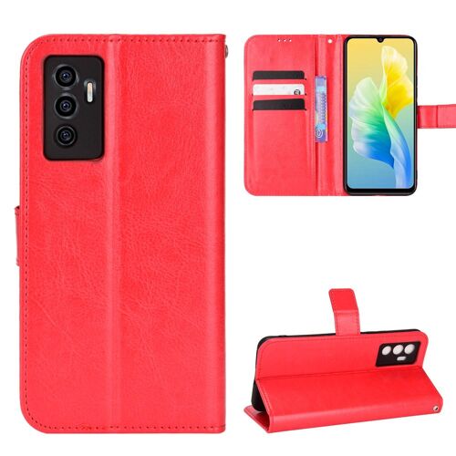 Coque Vivo S10e,Etui pour Vivo S10e,Coque en cuir pour Vivo S10e,Etui pour telephone a rabat Vivo S10e,Convient a Etui la Vivo S10e,Rouge