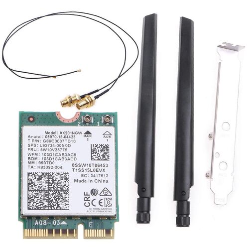 Le kit de bureau WiFi AX201NGW étend le WiFi 2,4 GHz/5 GHz BT 5.0 double bande comprend un câble RF, des antennes à gains élevés et des supports