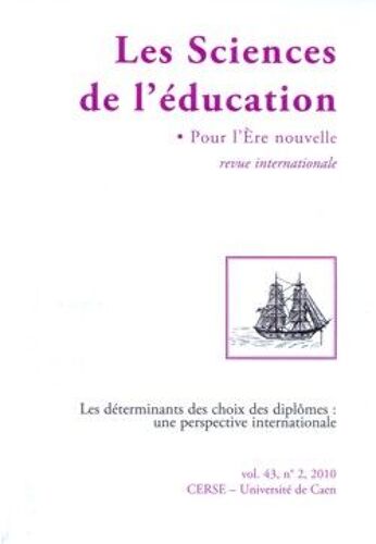 Les Sciences De L'éducation Pour L'ère Nouvelle Vol 43 - N°2