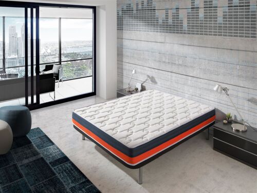 Eco-De Baicent Fleur De Lavande - Matelas Mousse Mémoire, Tissu 3d, 2 Zones De Confort, 1.5cm Viscogel 180x200cm