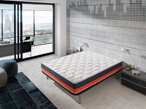 ECO-DE Baicent Fleur de Lavande - Matelas Mousse Mémoire, Tissu 3D, 2 Zones De Confort, 1.5cm ViscoGel 90*190cm