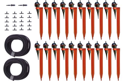Kit jardin arrosage ?cologique avec goutteurs sur pied 20 goutteurs