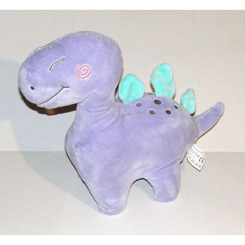 Peluche Dinosaure Mauve Bleu Zdt - Doudou Dino Zd Trading 33 Cm