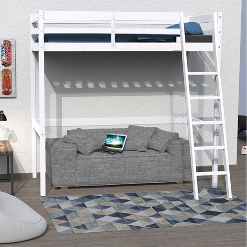 Lit Mezzanine Studio 140x190 + 1 Sommier / Blanc/ 197x200x191