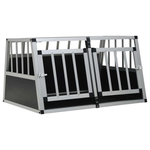Cage Pour Chien À Double Porte 89 X 69 X 50 Cm Noir Helloshop26 02_0000063