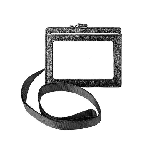 Pu Cuir Badges Titulaire Sangle Lanière Horizontal Bureau Travail Tag Id Étudiants