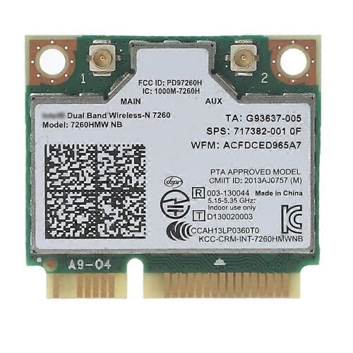 7260NB pour INTEL 7260HMW pour NB MINI PCI-E Carte Wifi pour HP Lap 300M Duan-band Wi