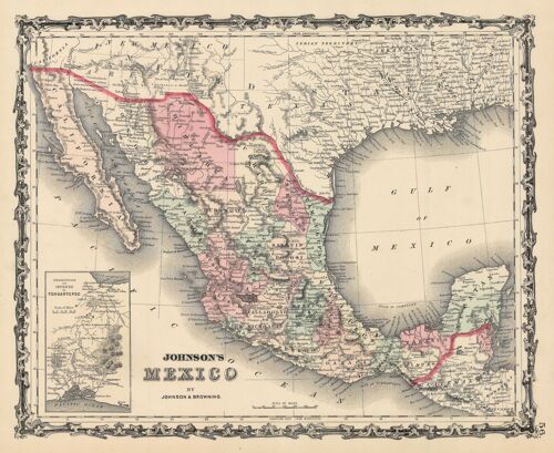 Affiche Mexique Carte