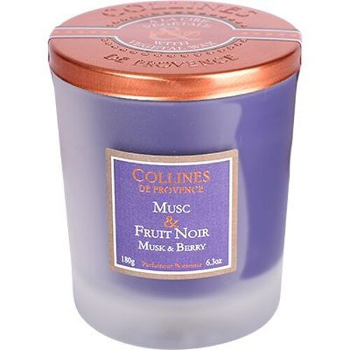 Bougie parfumée musc et fruit noir 180g