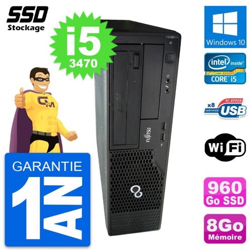 PC Fujitsu Esprimo E510 DT Intel Core i5-3470 RAM 8Go SSD 960Go Windows 10 Wifi