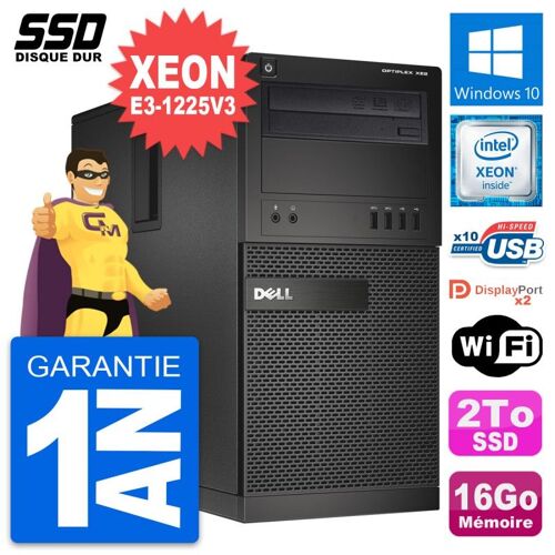 PC Tour Dell OptiPlex XE2 Intel Xeon E3-1225V3 RAM 16Go SSD 2To Windows 10 Wifi