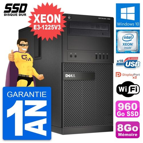 PC Tour Dell OptiPlex XE2 Intel Xeon E3-1225V3 RAM 8Go SSD 960Go Windows 10 Wifi