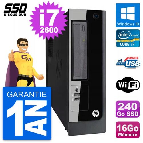 PC HP Pro 3300 SFF Intel Core i7-2600 RAM 16Go SSD 240Go Windows 10 Wifi