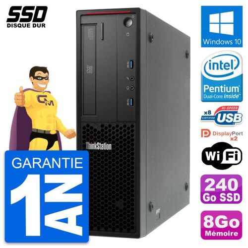 PC Lenovo ThinkStation P300 SFF Intel G3220 RAM 8Go SSD 240Go Windows 10 Wifi