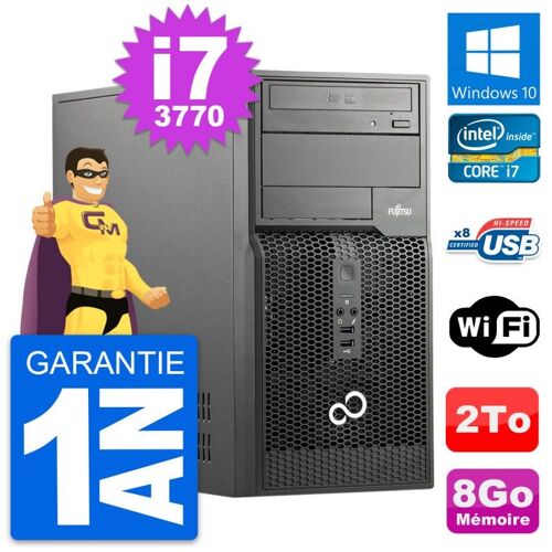 PC Tour Fujitsu Esprimo P510 Core i7-3770 RAM 8Go Disque Dur 2To Windows 10 Wifi
