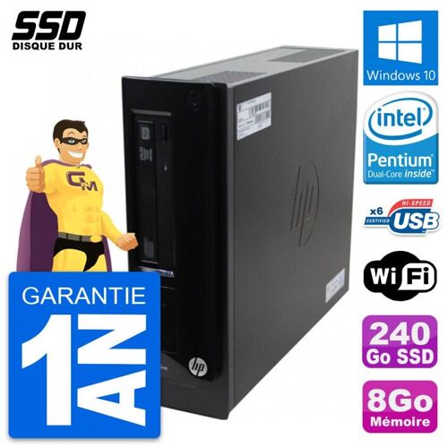 PC HP Pro 3300 SFF Intel Pentium G630 RAM 8Go SSD 240Go Windows 10 Wifi
