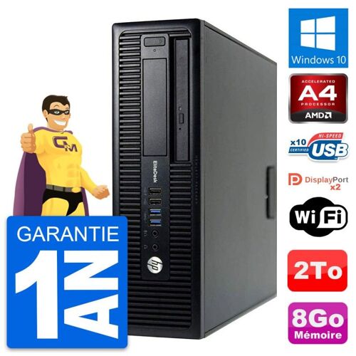 PC HP EliteDesk 705 G1 SFF AMD PRO-7300B RAM 8Go Disque Dur 2To Windows 10 Wifi