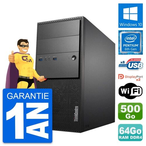 PC Tour Lenovo ThinkCentre M800 G4400 RAM 64Go Disque 500Go Windows 10 Wifi
