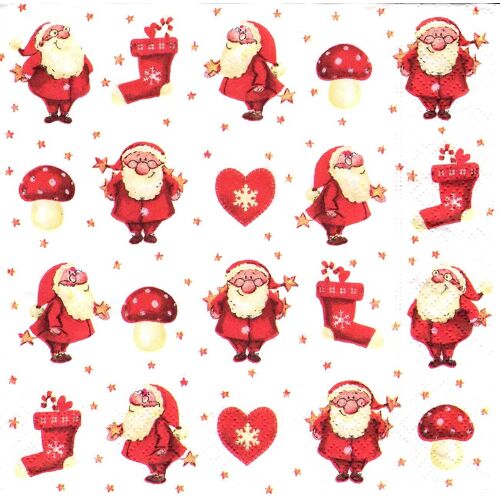 Lot De 2 Serviettes Papier: Petits Papas Noël
